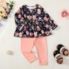 imageKucnuzki Baby Girl Clothes 1218 Months Girl Outfit Toddler Baby Ruffle Floral Shirt Top Pink Pants Set Girl Fall Outfit Cute Infant Little Girls Outfits