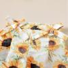 imageKucnuzki Toddler Baby Girl Clothes Summer Outfits Ruffle Sleeveless Linen Shirt Kid Short Set for GirlFloral Yellow
