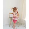 imageKucnuzki Toddler Baby Girl Clothes Summer Outfits Ruffle Sleeveless Linen Shirt Kid Short Set for GirlPink