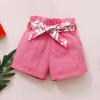 imageKucnuzki Toddler Baby Girl Clothes Summer Outfits Ruffle Sleeveless Linen Shirt Kid Short Set for GirlPink