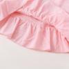 imageKucnuzki Toddler Baby Girl Clothes Summer Outfits Ruffle Sleeveless Linen Shirt Kid Short Set for GirlPink Stripes