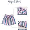 imageKucnuzki Toddler Baby Girl Clothes Summer Outfits Ruffle Sleeveless Linen Shirt Kid Short Set for GirlPink Stripes