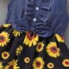 imageKucnuzki Toddler Girl Outfits Baby Sunflower Princess Dresses Denim Summer Sleeveless Clothes Jean Tutu Skirts for GirlsBlack