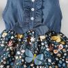 imageKucnuzki Toddler Girl Outfits Baby Sunflower Princess Dresses Denim Summer Sleeveless Clothes Jean Tutu Skirts for GirlsBlack Floral