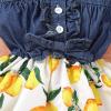 imageKucnuzki Toddler Girl Outfits Baby Sunflower Princess Dresses Denim Summer Sleeveless Clothes Jean Tutu Skirts for GirlsBlue Yellow