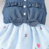 imageKucnuzki Toddler Girl Outfits Baby Sunflower Princess Dresses Denim Summer Sleeveless Clothes Jean Tutu Skirts for GirlsFloral Striped