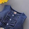 imageKucnuzki Toddler Girl Outfits Baby Sunflower Princess Dresses Denim Summer Sleeveless Clothes Jean Tutu Skirts for GirlsLight Yellow