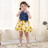 imageKucnuzki Toddler Girl Outfits Baby Sunflower Princess Dresses Denim Summer Sleeveless Clothes Jean Tutu Skirts for GirlsLight Yellow