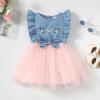 imageKucnuzki Toddler Girl Outfits Baby Sunflower Princess Dresses Denim Summer Sleeveless Clothes Jean Tutu Skirts for GirlsPink Tulle