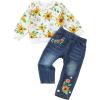 imageKucnuzki Toddler Baby Girl Clothes Long Sleeve Hoodie Crewneck Sweatshirt Denim Jeans Pants Fall Winter Baby Girl OutfitSunflower