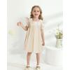imageKucnuzki Baby Girl Clothes Toddler Girls Summer Dress Ruffle Fly Sleeve Casual Sundress Square Neck Cute Outfit for KidsApricot