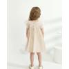 imageKucnuzki Baby Girl Clothes Toddler Girls Summer Dress Ruffle Fly Sleeve Casual Sundress Square Neck Cute Outfit for KidsApricot
