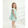 imageKucnuzki Baby Girl Clothes Toddler Girls Summer Dress Ruffle Fly Sleeve Casual Sundress Square Neck Cute Outfit for KidsGreen