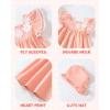 imageKucnuzki Baby Girl Clothes Toddler Girls Summer Dress Ruffle Fly Sleeve Casual Sundress Square Neck Cute Outfit for KidsPink
