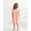 imageKucnuzki Baby Girl Clothes Toddler Girls Summer Dress Ruffle Fly Sleeve Casual Sundress Square Neck Cute Outfit for KidsPink