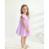 imageKucnuzki Baby Girl Clothes Toddler Girls Summer Dress Ruffle Fly Sleeve Casual Sundress Square Neck Cute Outfit for KidsPurple
