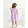 imageKucnuzki Baby Girl Clothes Toddler Girls Summer Dress Ruffle Fly Sleeve Casual Sundress Square Neck Cute Outfit for KidsPurple