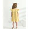 imageKucnuzki Baby Girl Clothes Toddler Girls Summer Dress Ruffle Fly Sleeve Casual Sundress Square Neck Cute Outfit for KidsYellow