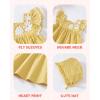 imageKucnuzki Baby Girl Clothes Toddler Girls Summer Dress Ruffle Fly Sleeve Casual Sundress Square Neck Cute Outfit for KidsYellow
