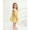 imageKucnuzki Baby Girl Clothes Toddler Girls Summer Dress Ruffle Fly Sleeve Casual Sundress Square Neck Cute Outfit for KidsYellow