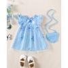 imageKucnuzki Baby Girl Clothes Toddler Girls Summer Fairy Tulle Dress Ruffle Fly Sleeve Casual Sundress Cute Outfit for KidsBlue