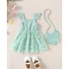 imageKucnuzki Baby Girl Clothes Toddler Girls Summer Fairy Tulle Dress Ruffle Fly Sleeve Casual Sundress Cute Outfit for KidsGreen Butterfly