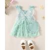 imageKucnuzki Baby Girl Clothes Toddler Girls Summer Fairy Tulle Dress Ruffle Fly Sleeve Casual Sundress Cute Outfit for KidsGreen Butterfly