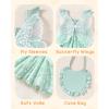 imageKucnuzki Baby Girl Clothes Toddler Girls Summer Fairy Tulle Dress Ruffle Fly Sleeve Casual Sundress Cute Outfit for KidsGreen Butterfly