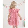 imageKucnuzki Baby Girl Clothes Toddler Girls Summer Fairy Tulle Dress Ruffle Fly Sleeve Casual Sundress Cute Outfit for KidsPink