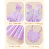 imageKucnuzki Baby Girl Clothes Toddler Girls Summer Fairy Tulle Dress Ruffle Fly Sleeve Casual Sundress Cute Outfit for KidsPurple Butterfly