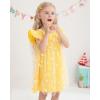 imageKucnuzki Baby Girl Clothes Toddler Girls Summer Fairy Tulle Dress Ruffle Fly Sleeve Casual Sundress Cute Outfit for KidsYellow