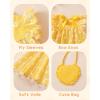 imageKucnuzki Baby Girl Clothes Toddler Girls Summer Fairy Tulle Dress Ruffle Fly Sleeve Casual Sundress Cute Outfit for KidsYellow
