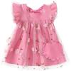 imageKucnuzki Baby Girl Clothes Toddler Girls Summer Fairy Tulle Dress Ruffle Fly Sleeve Casual Sundress Cute Outfit for KidsPink