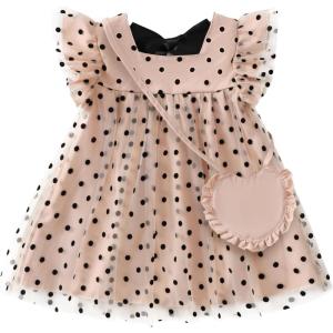 imageKucnuzki Baby Girl Clothes Toddler Girls Summer Fairy Tulle Dress Ruffle Fly Sleeve Casual Sundress Cute Outfit for KidsKhaki