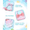 imageKucnuzki Baby Girl Swimsuit Newborn One Piece Bathing Suit Bow Tie Bikini Tankini Infant Swimwear with HatPink Strip