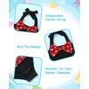 imageKucnuzki Baby Girl Swimsuit Newborn One Piece Bathing Suit Bow Tie Bikini Tankini Infant Swimwear with HatRed Black