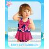 imageKucnuzki Baby Girl Swimsuit Newborn One Piece Bathing Suit Bow Tie Bikini Tankini Infant Swimwear with HatWatermelon