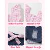 imageKucnuzki Baby Girl Clothes Toddler Girl Summer Two Piece Outfit Kids Ruffle Sleeveless Plaid Tops Denim Jeans Shorts SetPink