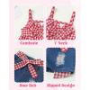 imageKucnuzki Baby Girl Clothes Toddler Girl Summer Two Piece Outfit Kids Ruffle Sleeveless Plaid Tops Denim Jeans Shorts SetRed