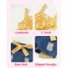 imageKucnuzki Baby Girl Clothes Toddler Girl Summer Two Piece Outfit Kids Ruffle Sleeveless Plaid Tops Denim Jeans Shorts SetYellow