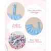 imageKucnuzki Little Toddler Girl Clothes Off Shoulder Tank Top Ruffle Halter Shirt Floral Shorts 2 Piece Set Summer OutfitsBlue