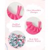 imageKucnuzki Little Toddler Girl Clothes Off Shoulder Tank Top Ruffle Halter Shirt Floral Shorts 2 Piece Set Summer OutfitsHot Pink
