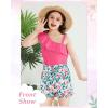 imageKucnuzki Little Toddler Girl Clothes Off Shoulder Tank Top Ruffle Halter Shirt Floral Shorts 2 Piece Set Summer OutfitsHot Pink