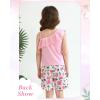 imageKucnuzki Little Toddler Girl Clothes Off Shoulder Tank Top Ruffle Halter Shirt Floral Shorts 2 Piece Set Summer OutfitsPink