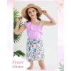imageKucnuzki Little Toddler Girl Clothes Off Shoulder Tank Top Ruffle Halter Shirt Floral Shorts 2 Piece Set Summer OutfitsPurple