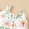 imageKucnuzki Toddler Baby Girl Clothes Summer Outfits Ruffle Sleeveless Linen Shirt Kid Short Set for GirlGreen