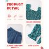 imageKucnuzki Toddler Kids Girls Clothes Short Sleeve Shirt Top Flare Denim Jeans 2 Piece Outfits For Girls Cute Clothing SetGreen Flowerl