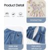 imageKucnuzki Toddler Kids Girls Clothes Short Sleeve Shirt Top Flare Denim Jeans 2 Piece Outfits For Girls Cute Clothing SetPurple