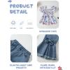 imageKucnuzki Toddler Kids Girls Clothes Short Sleeve Shirt Top Flare Denim Jeans 2 Piece Outfits For Girls Cute Clothing SetPurple Butterfly
