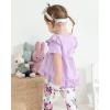 imageKucnuzki Baby Girl Clothes Toddler Girl Outfit Ruffle Sleeve Shirt Floral Pant Set Fall Winter Clothing for GirlPurple Flowersl